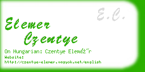 elemer czentye business card